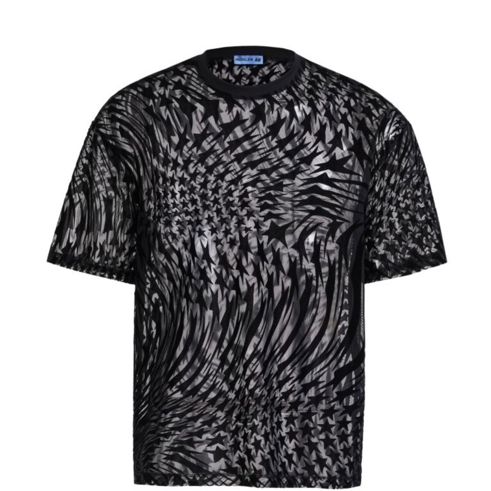 BNWT H&M Mugler men’s mesh stars tee, size L